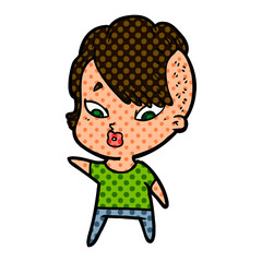 cartoon surprised girl