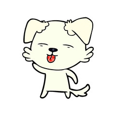 cartoon dog sticking out tongue