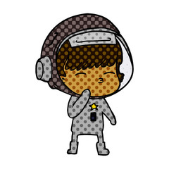 cartoon curious astronaut