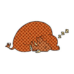 cartoon mammoth sleeping