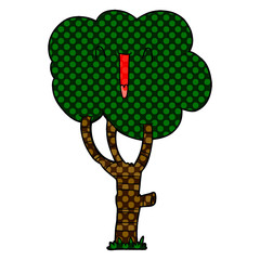 cartoon laughing tree