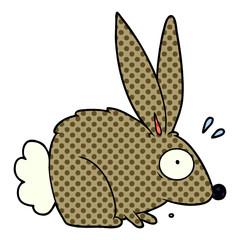 cartoon frightened rabbit