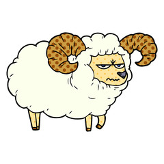 cartoon angry ram