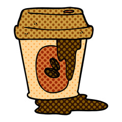 messy coffee cup cartoon
