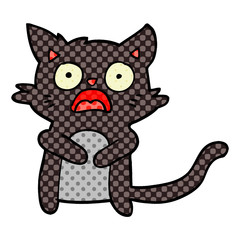 cartoon horrified cat
