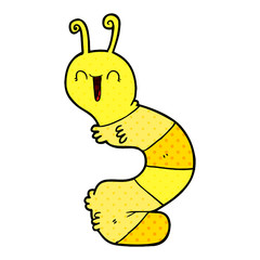 cartoon happy caterpillar