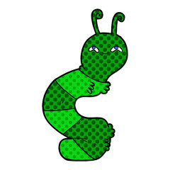 cartoon happy caterpillar