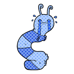 cartoon crying caterpillar
