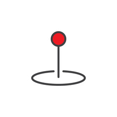 Map location pin filled outline icon, line vector sign, linear colorful pictogram isolated on white. Point marker symbol, logo illustration. Pixel perfect vector graphics