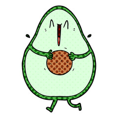 happy cartoon avocado laughing