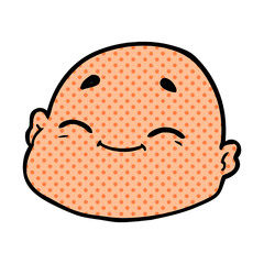 cartoon happy bald man