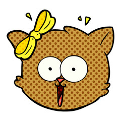 cartoon surprised cat face