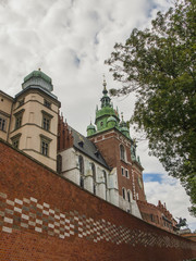 Fototapeta na wymiar View of the Wawel Cathedral, Royal tombs from the outside. Krakow, Poland.