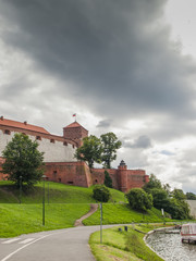 Fototapeta na wymiar View of the walls of Wawel Castle from the outside.