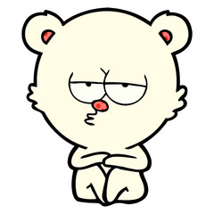 bored polar bear sitting cartoon