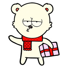christmas polar bear cartoon