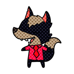cartoon office wolf laughing