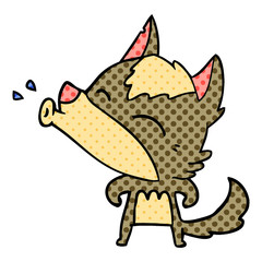 howling wolf cartoon