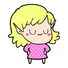 happy cartoon elf girl