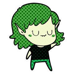 happy cartoon elf girl