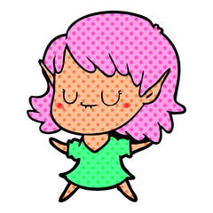 happy cartoon elf girl