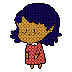 happy cartoon elf girl wearing dress