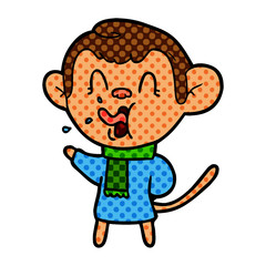 crazy cartoon monkey