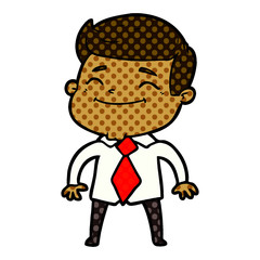 happy cartoon businessman