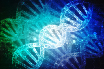 2d render of dna structure, abstract background
