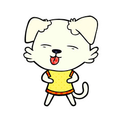cartoon dog sticking out tongue