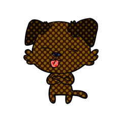 cartoon dog sticking out tongue