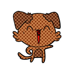 happy little pointing dog cartoon