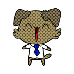 happy office dog cartoon