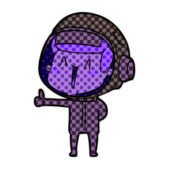 happy cartoon astronaut