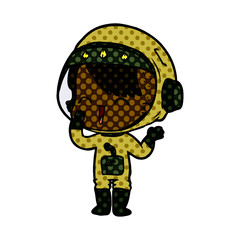 cartoon laughing astronaut girl 