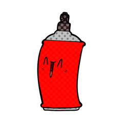 cartoon happy spray can