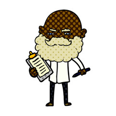 cartoon man with beard frowning