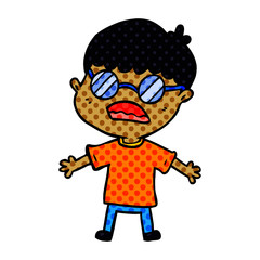 Obraz premium cartoon boy wearing spectacles