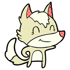 friendly cartoon wolf