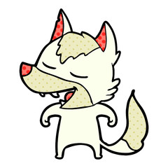 cartoon wolf laughing