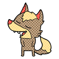 cartoon wolf laughing