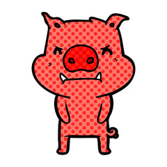 angry cartoon pig