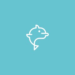 Vector dolphin sign in style line art.