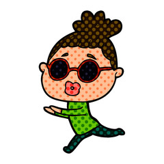 cartoon woman wearing sunglasses