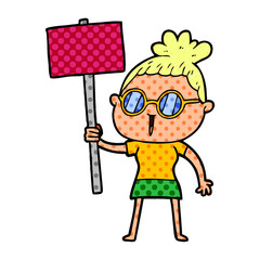 cartoon woman wearing spectacles