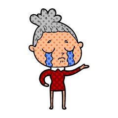 cartoon crying woman
