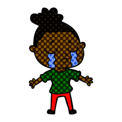 cartoon crying woman