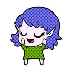 happy cartoon elf girl