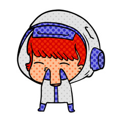 cartoon curious astronaut