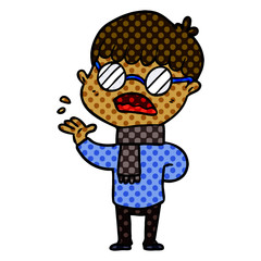 cartoon boy wearing spectacles
